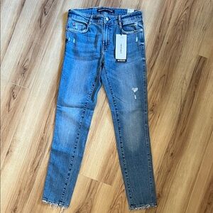 Zara Distressed Blue Skinny Jeans
